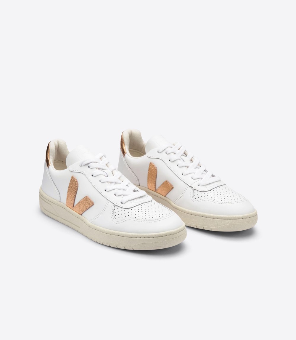 Veja Sneakers Dam - V-10 Läder - Vita - 269507-VRZ